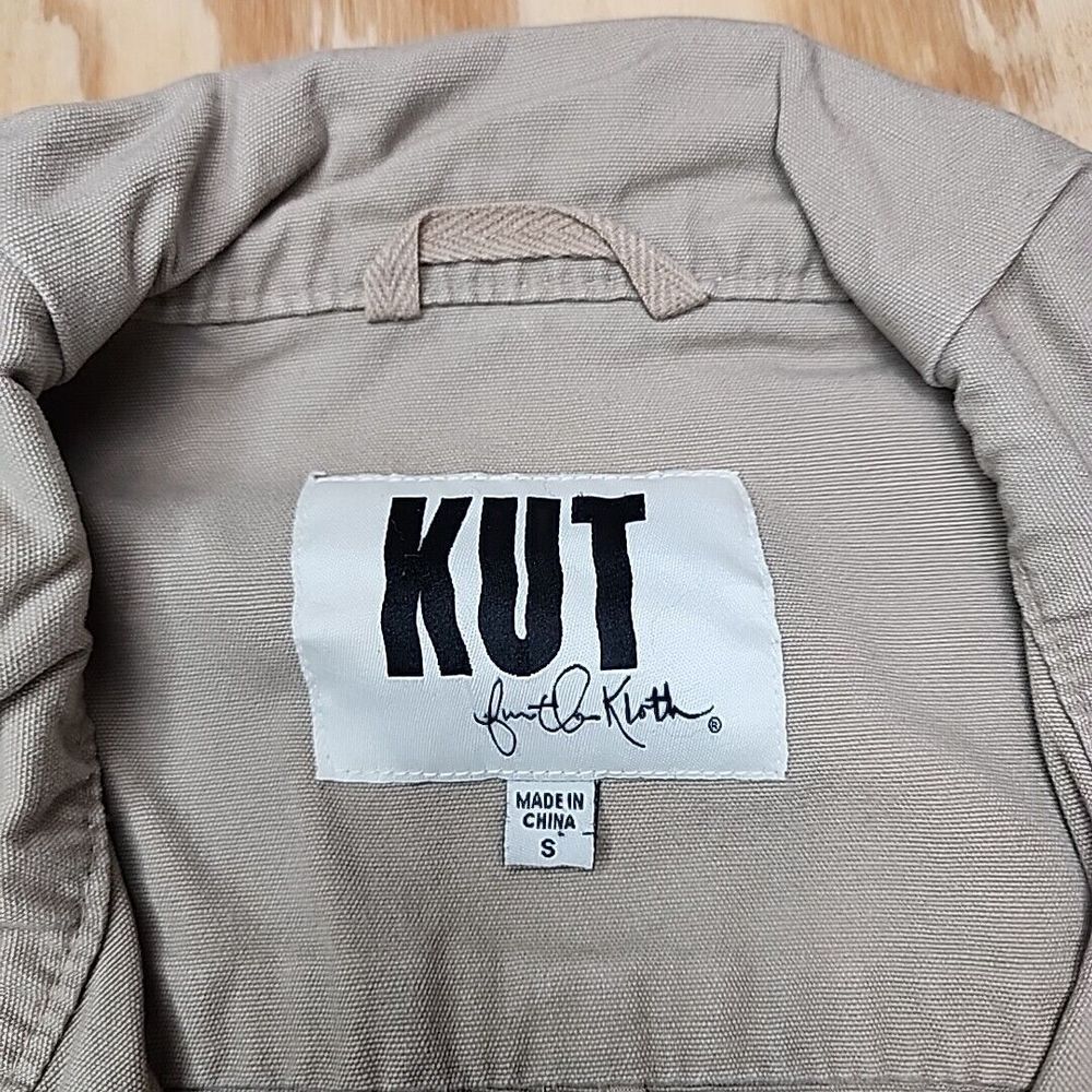 KUT FROM THE KLOTH‎ Women's CARGO JACKET~Size S~COTTON Tan Full ZIP + SNAP EUC - Picture 5 of 10